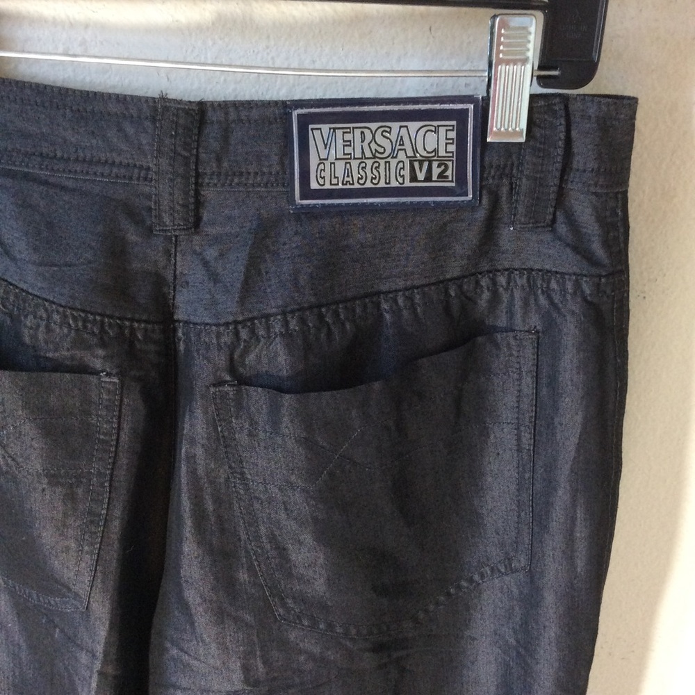 VERSACE JEANS COUTURE Sleek Sheen High Waist Pants - Picture 2 of 13